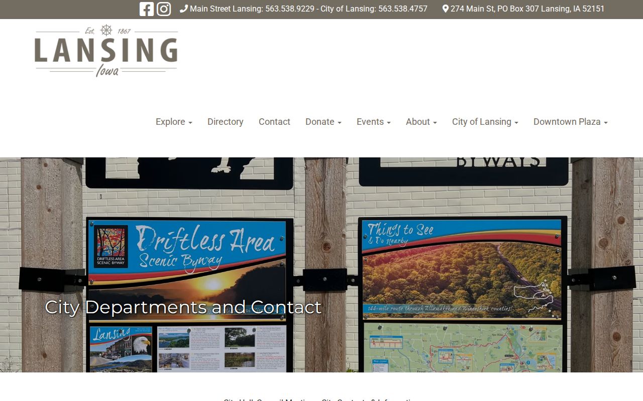Lansing city departments page showing Lansing arrest record contacts